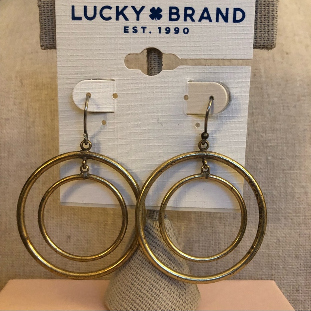 Lucky 🍀 Brand double hoop earrings in gold